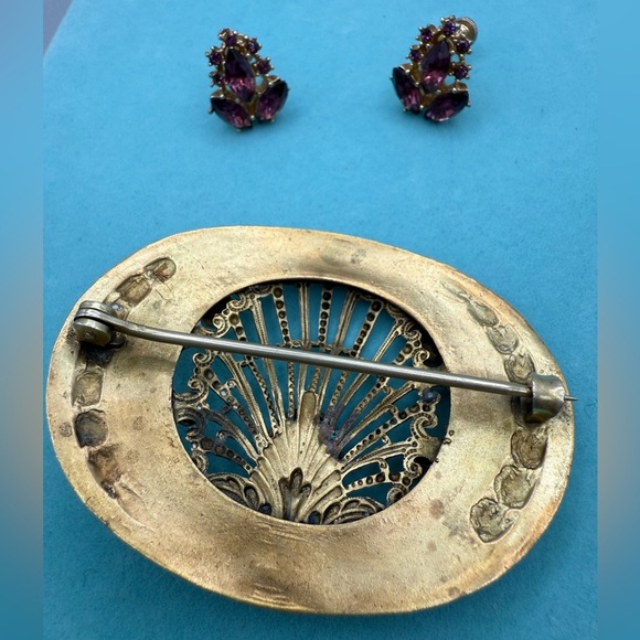 True Victorian paste brooch with earrings - Picture 5 of 8